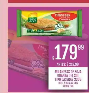 Supermercados Todo Milanesas De Soja Granja Del Sol Tipo Caseras 330g oferta