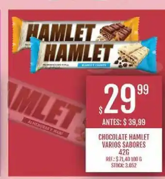 Supermercados Todo Chocolate Hamlet Varios Sabores 42g oferta