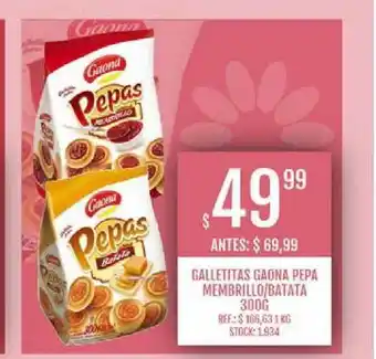 Supermercados Todo Galletitas Gaona Pepa Membrillo Batata 300g oferta