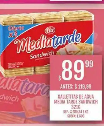 Supermercados Todo Galletitas De Agua Media Tarde Sandwich 321g oferta