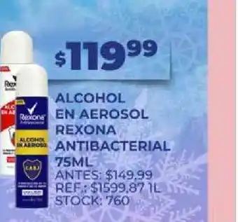 Supermercados Todo Alcohol En Aerosol Rexona Antibacterial 75ml oferta