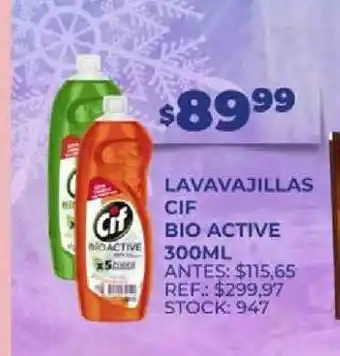 Supermercados Todo Lavavajillas Cif Bio Active 300ml oferta