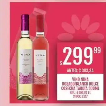 Supermercados Todo Vino Nina Rosado Blanco Dulce Cosecha Tardía 500ml oferta
