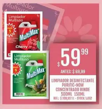 Supermercados Todo Limpiador Desinfectante Purific*now Concentrado Rinde 500ml oferta