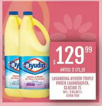 Supermercados Todo Ayudín Lavandina Triple Poder Lavanda Pza. Glaciar 2l oferta
