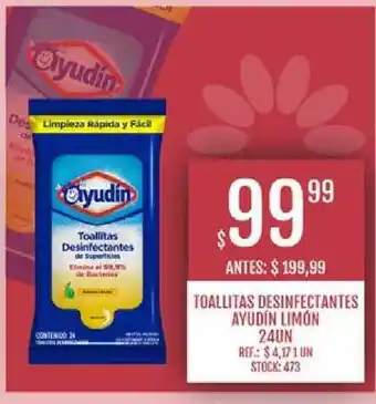 Supermercados Todo Toallitas Desinfectantes Ayudín Limón 24un oferta