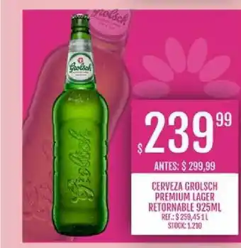 Supermercados Todo Cerveza Grolsch Premium Lager Retornable oferta