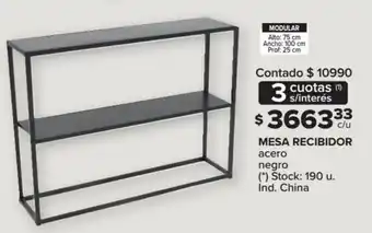 Carrefour Mesa Recibidor acero negro oferta