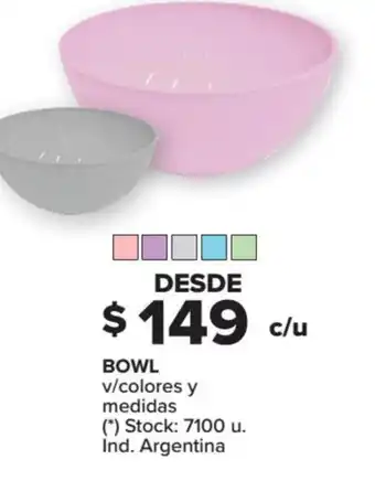 Carrefour Bowl v/colores y medidas oferta