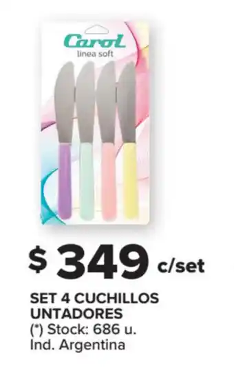 Carrefour Set 4 Cuchillos Untadores oferta