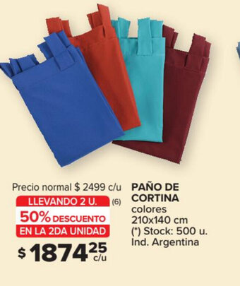 Carrefour Paño De Cortina colores 210x140cm oferta
