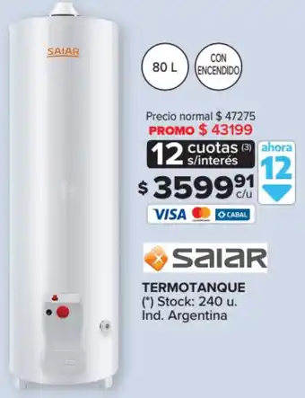 Carrefour Saiar Termotanque oferta