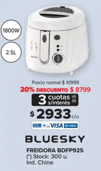 Carrefour Bluesky Freidora BDFP925 oferta