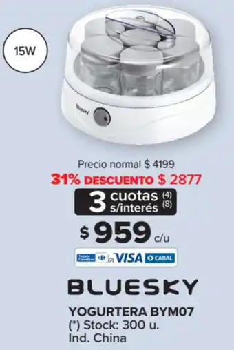 Carrefour Bluesky Yogurtera Bymo7 oferta