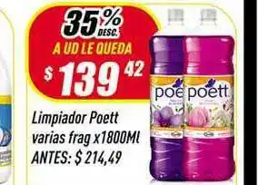 Supermercados Comodin Limpiador Poett varias frag x 1800ml oferta