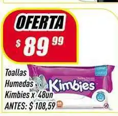 Supermercados Comodin Toallas Humedas Kimbies x 48u oferta
