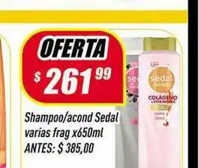 Supermercados Comodin Shampoo Acond Sedal x 650ml oferta