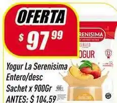Supermercados Comodin Yogur La Serenisima Entero Desc Sachet x 900gr oferta