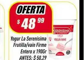 Supermercados Comodin Yogur La Serenisima Frutilla Vain Firme Entero x 190gr oferta