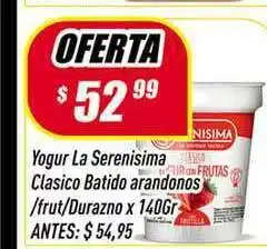 Supermercados Comodin Yogur La Serenisima Clasico Batido Arandonos Frut Durazno x 140gr oferta