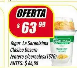 Supermercados Comodin Yogur La Serenisima Clásico Descre Entero C Cereales x 157gr oferta