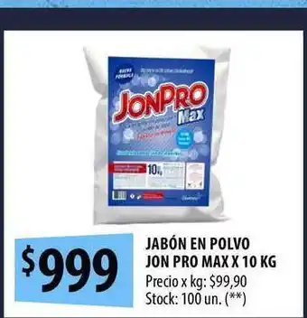 Punto Mayorista Jabón En Polvo Jon Pro Max x 10kg oferta
