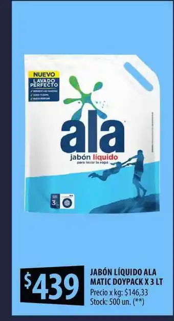 Punto Mayorista Jabón Líquido Ala Matic Doypack x 3lt oferta