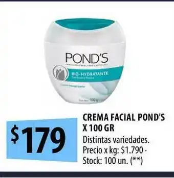 Punto Mayorista Crema Facial Pond's x 100gr oferta