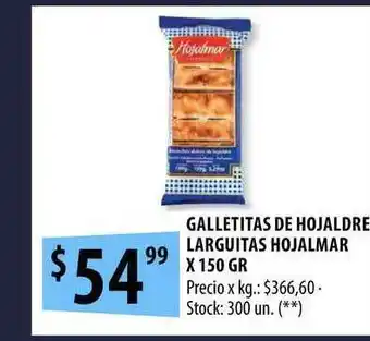 Punto Mayorista Hojalmar Galletitas De Hojaldre Larguitas x 150gr oferta