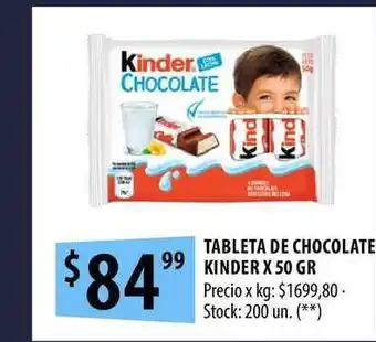 Punto Mayorista Kinder Tableta De Chocolate x 50gr oferta