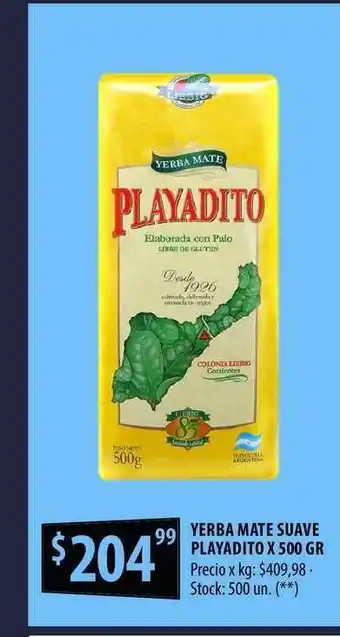 Punto Mayorista Playadito Yerba Mate Suave x 500gr oferta