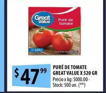 Punto Mayorista Great Value Puré De Tomate x 520gr oferta