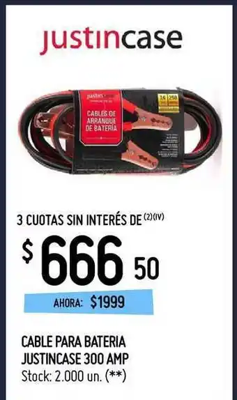 Punto Mayorista Justincase Cable Para Bateria 300 Amp oferta