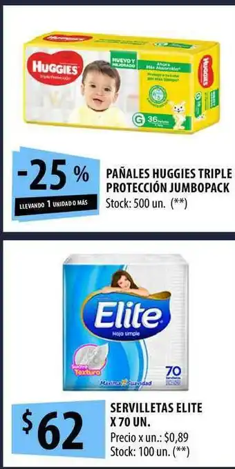 Punto Mayorista Servilletas Elite x 70un oferta