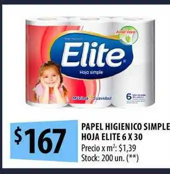 Punto Mayorista Elite Papel Higienico Simple Hoja 6x30 oferta