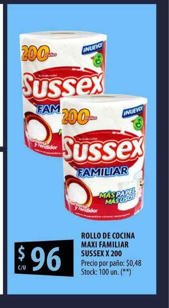 Punto Mayorista Sussex Rollo De Cocina Maxi Familiar x 200 oferta