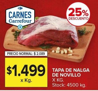 Carrefour Maxi Tapa de nalga de novillo x kg oferta