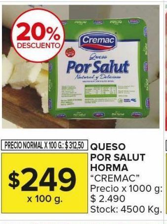 Carrefour Maxi Queso por salut cremac horma x 100g oferta