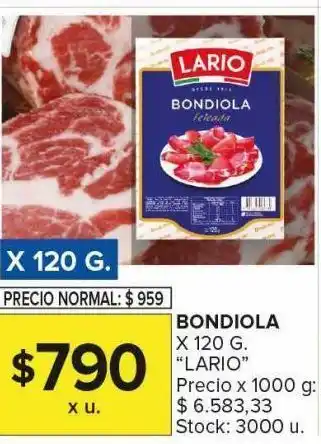 Carrefour Maxi Bondiola lario x 120g oferta