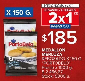 Carrefour Maxi Medallón de merluza rebozado portobelo x 150g oferta