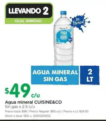 Jumbo Cuisine&co Agua Mineral x 2lt oferta