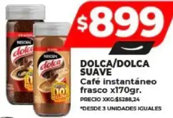 Supermayorista Vital DOLCA/DOLCA SUAVE Café instantáneo 10 frasco x170gr. oferta