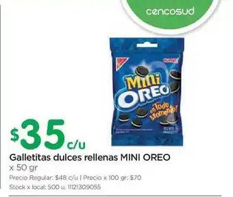 Jumbo Mini Oreo Galletitas Dulces Rellenas x 50gr oferta
