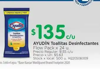 Jumbo Ayudín Toallitas Desinfectantes x 24u oferta