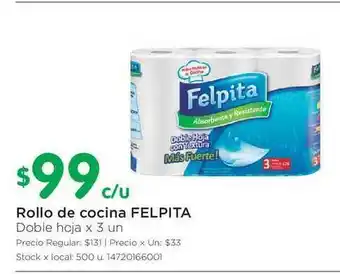 Jumbo Felpita Rollo De Cocina x 3un oferta