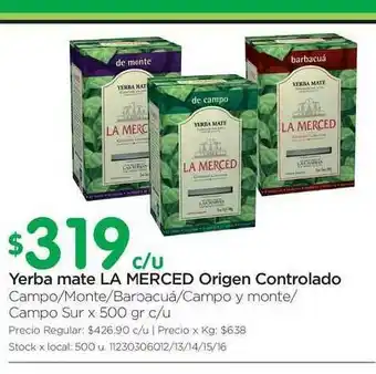 Jumbo La Merced Yerba Mate Origen Controlado x 500gr oferta