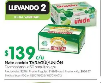 Jumbo Taragüí/Unión Mate Cocido oferta