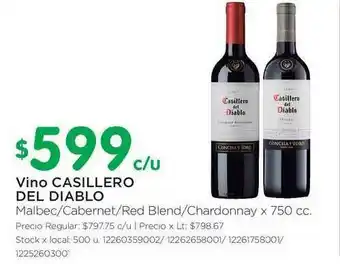 Jumbo Casillero Del Diablo Vino x 750cc oferta