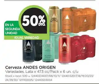 Jumbo Andes Origen Cerveza x 473cc oferta