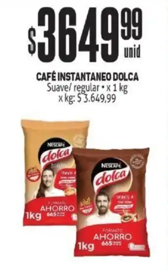 Makro CAFÉ INSTANTANEO DOLCA Suave / regular x 1 kg oferta